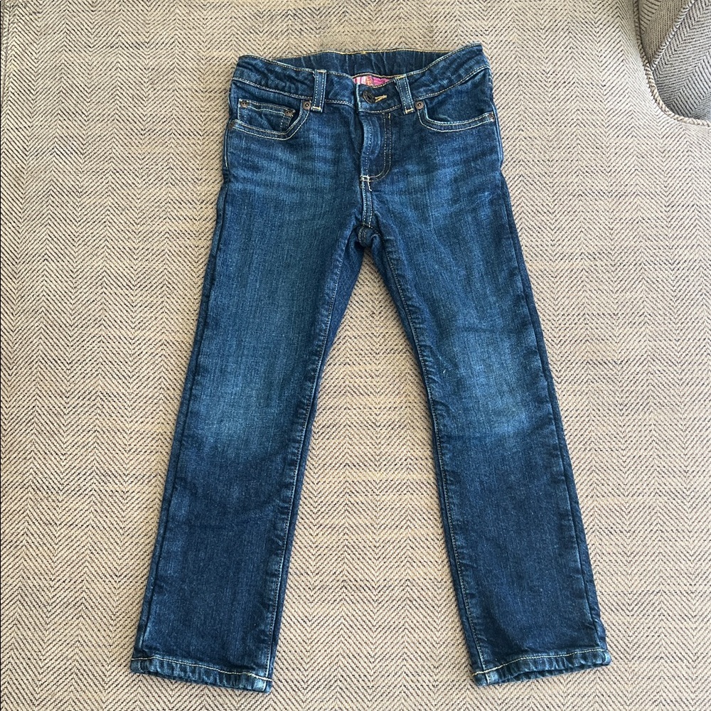 L.L. Bean jeans with pink flannel lining girls size 5/6